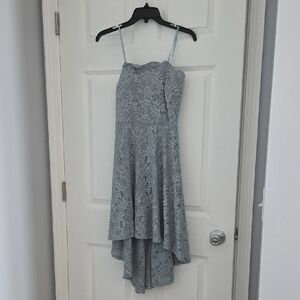 City Studio Lace High-Low Dress in Light Green